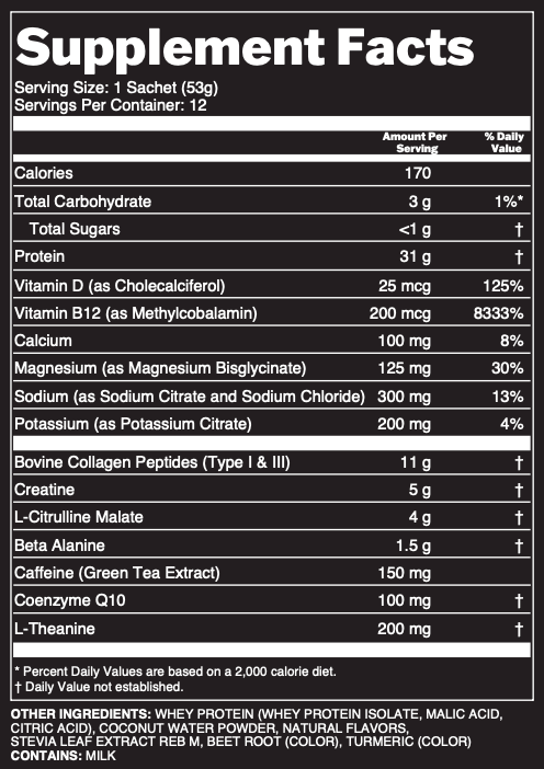 Nutrition Facts - Peach Mango